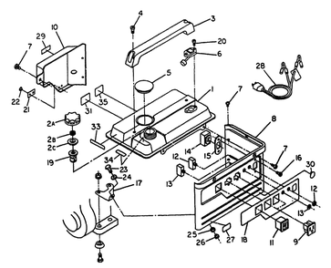 Part Location Diagram of 66376 Generac USE 70627 HANDLE 750